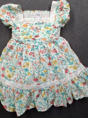 Girls dress, Etta Vee, size 4, Like New Floral Flowers Cute Summer Spring Color